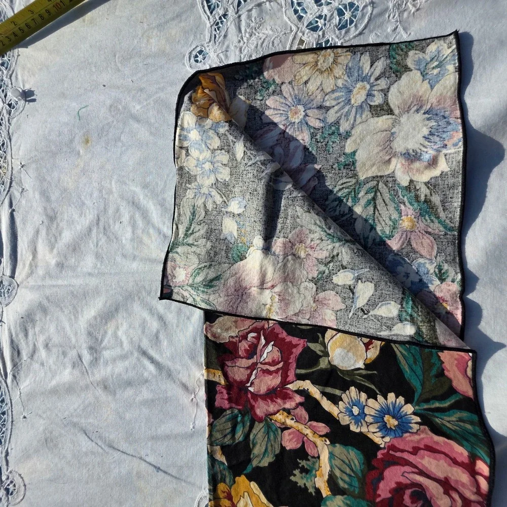 VTG Floral Placemat & Napkin Set of 6 Cottage Table Decor Dinner Party Blue Pink